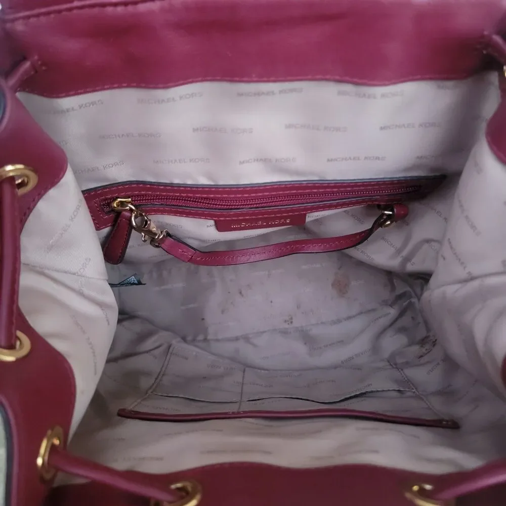 Michael Kors Sadie Leather backpack Mulberry(burgundy) Chain Detail